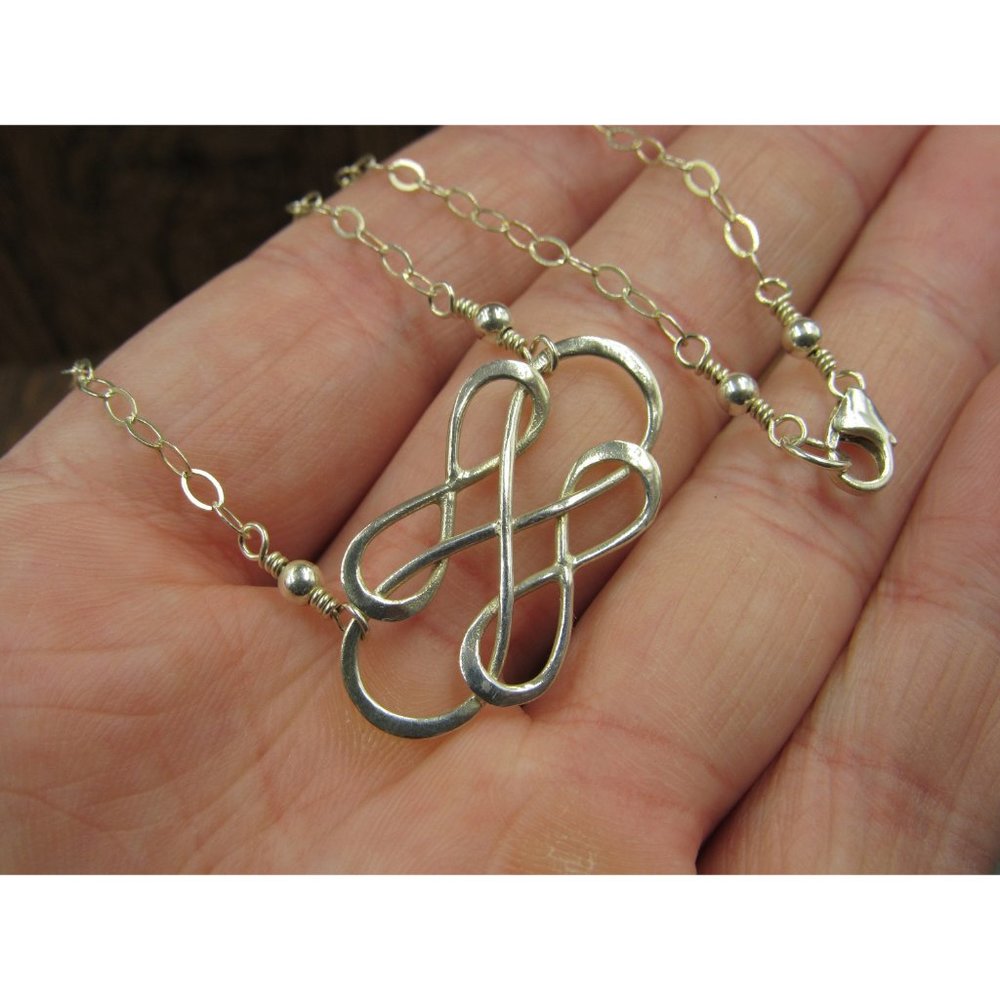 18" Sterling Silver Interlocking Infinity Symbols… - image 3